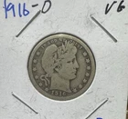 1916 D Barber Quarter AG  Silver 25c Coin