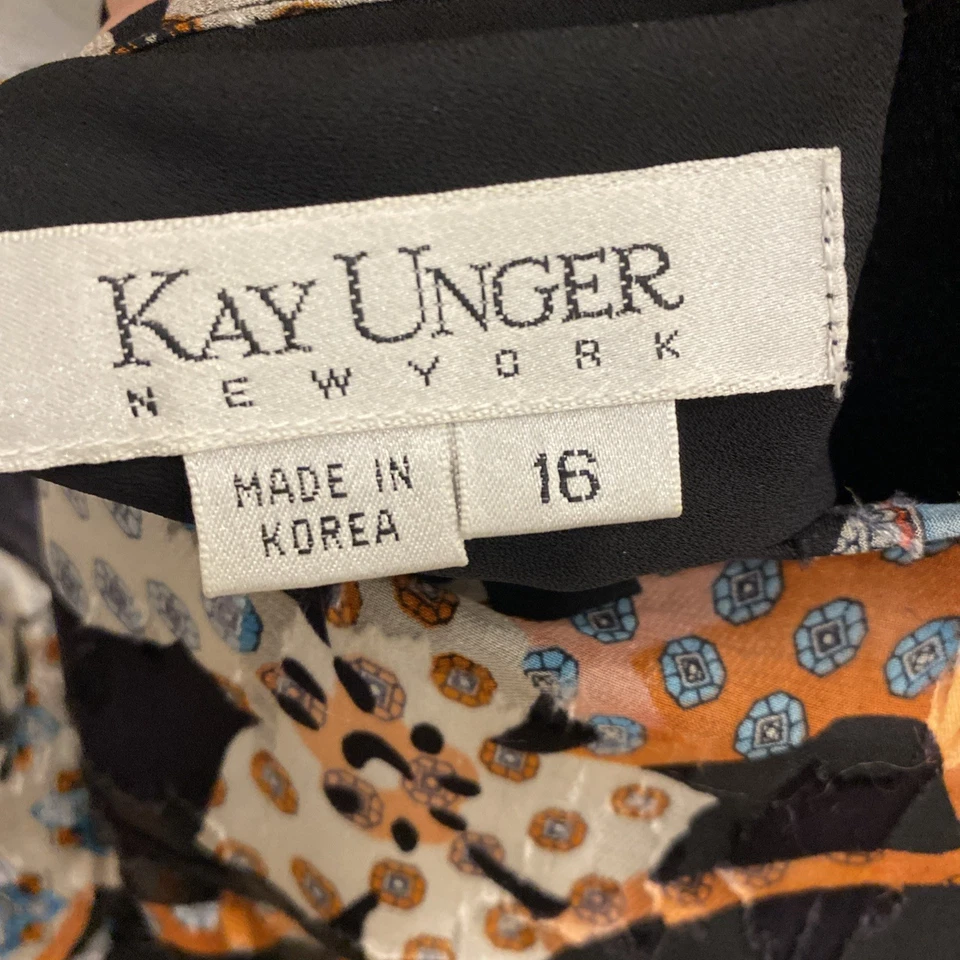 Camiseta sin mangas Kay Unger floral para mujer, mezcla de seda, talla 16 Foto 4 de 4