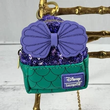 Loungefly Disney Princess Ariel Mini Backpack Keychain Bag Charm Open Box