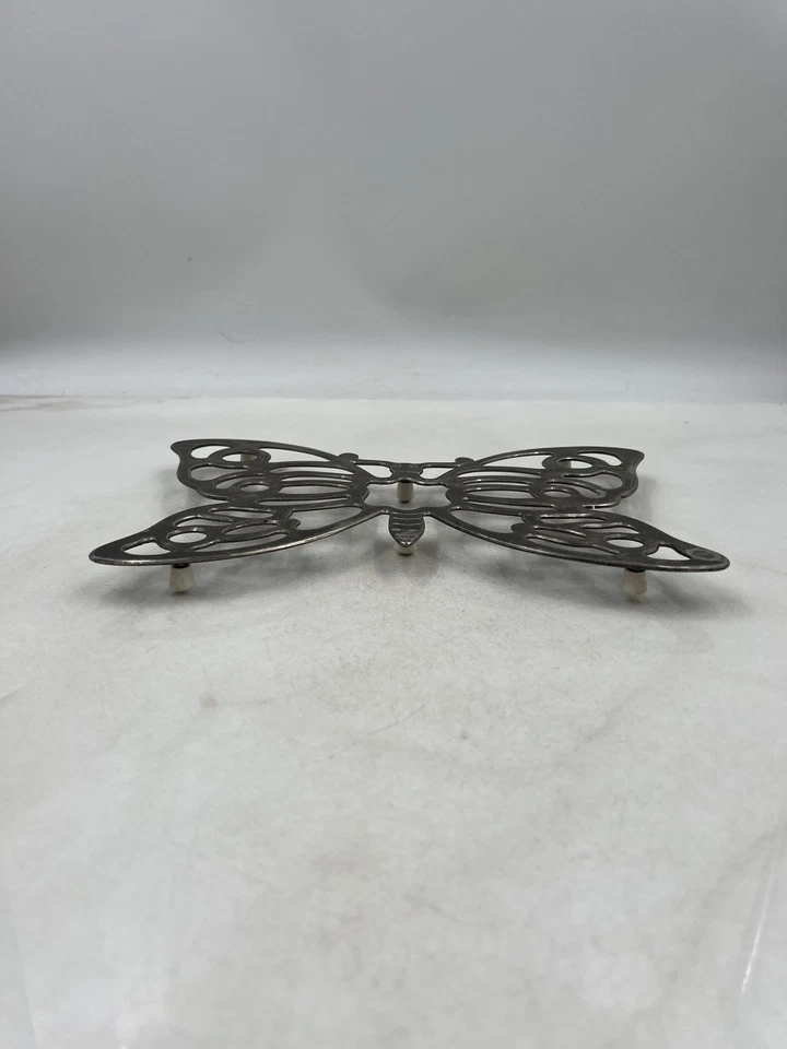 Butterfly Metal Trivet Hot Plate Stand with Feet Kitchen Countertop Decor - Image 2 of 4