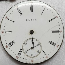 Antique 1911 Elgin Pocket Watch Movement - Serial: 16336965 for PARTS OR REPAI