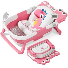 TPN Collapsible Baby Bathtub, Baby Bath Tub with Soft Cushion  Real-Time The...