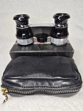 Airguide 44 Vintage Opera Binoculars Made In USA with Leather Case And Box