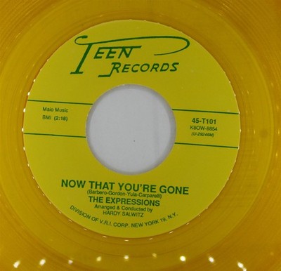 EXPRESSIONS Doo Wop YELLOW WAX REPRO 45rpm Crazy/Now That You're Gone HEAR