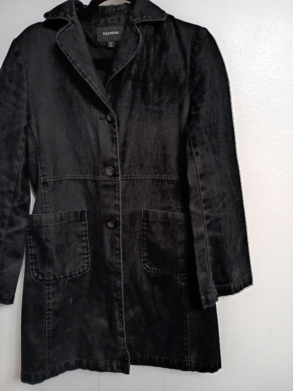 Express Black Button-Up Basic Jacket Women's Size… - image 1