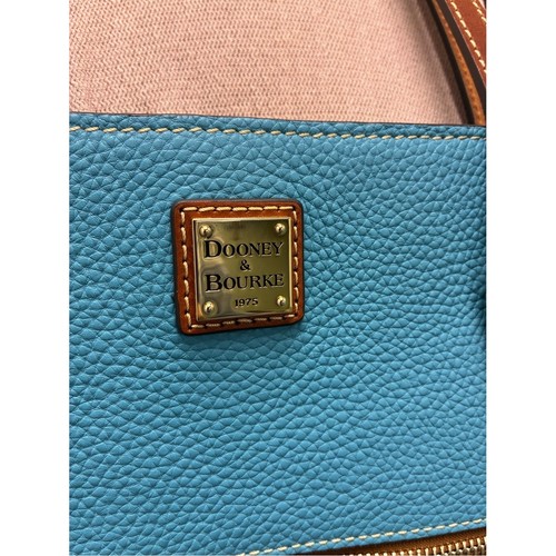 Dooney & Bourke Turquoise Tote with Brown leather Straps - Picture 5 of 16