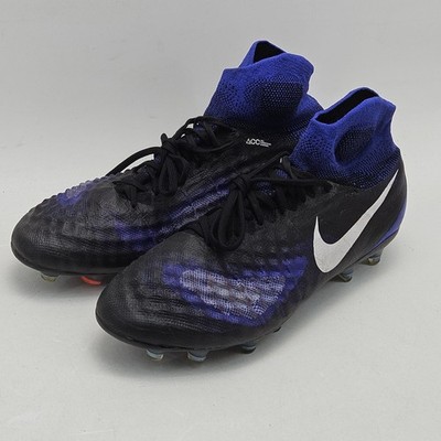 Nike Magista Obra II FG Mens Soccer Cleats Black Blue 844595-018 Size 8.5