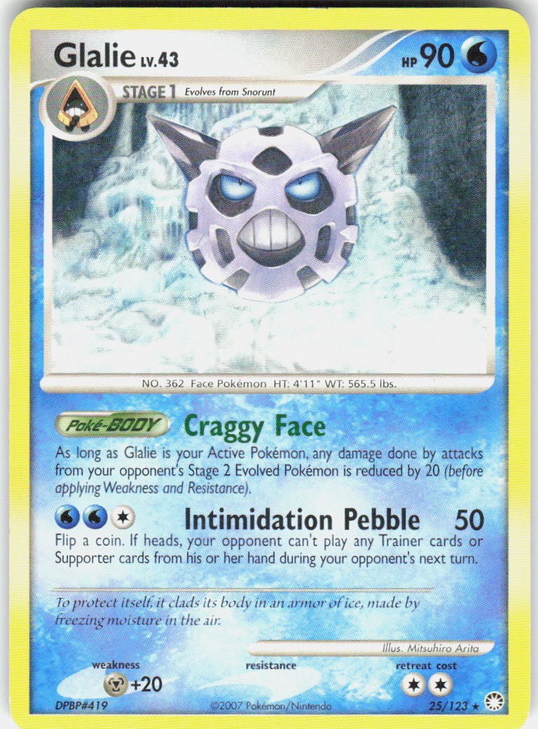Glalie 25/123 Rare Mysterious Treasures Pokemon Lightly Played