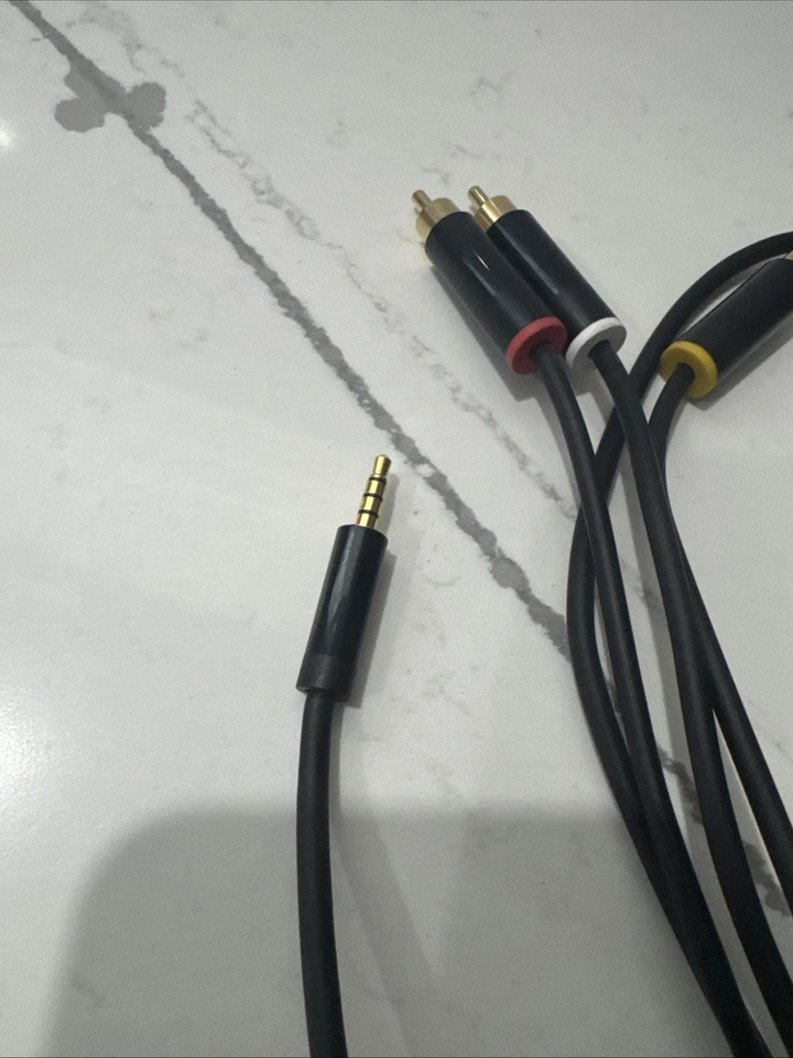 OFFICIAL MICROSOFT BRAND E SLIM AV COMPOSITE CABLE 3.5mm TO RCA, FOR XBOX 360   - Image 4 of 4