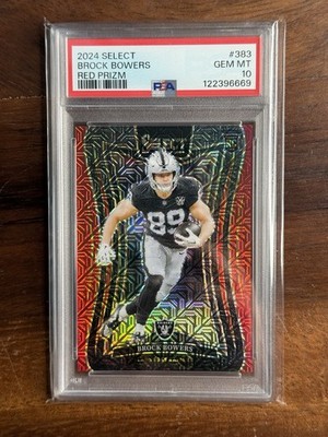 2024 Panini Select Brock Bowers Suite Red Prizm Rookie RC /49 RAIDERS PSA 10