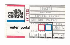 Boston the band & Sammy Hagar 11/19/78 Landover MD Capital Centre Ticket Stub