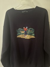 Vintage 1990s New Old Stock Golf Crewneck Sweatshirt Navy M