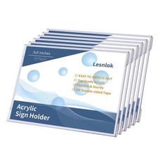 6 Pack 3" x 5"inch Acrylic Sign Holder Wall Mount Sign Holders Clear Acrylic ...