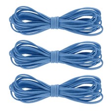 3Pcs Faux Suede Leather String 4.4 Yards 3mm Flat Suede Cord Light Blue