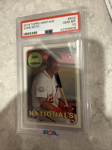 2018 Topps Heritage High Number #502 Juan Soto Rookie RC PSA 10 MINT Nate & Pads