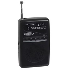 Jensen Radio,Black,6" W,6" D,5-1/4" H MR-80 Jensen MR-80 077283928017 Black