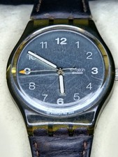 Vintage Rare SWATCH 1990's Watch Good condition with original leather band.
