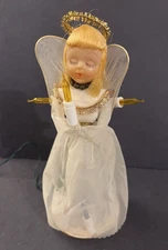 Vtg Angel Tree Topper Xmas Lights Retro Window Tabletop Angel 1970’s