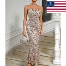 Sexy strap sequin dress, suitable for prom dress