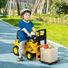 Sit and Scoot Ride-on Toy with Forklift Operation, for 3-4 Years Old