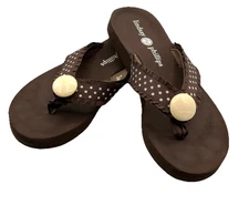 Lindsay Phillips Brown Switchflops Flip Flops White Polka Dot Straps Size 6