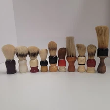 vintage shaving brush lot, 10 total, different styles and brands