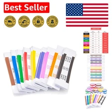 Self-Adhesive Currency Straps: 360 Assorted Money Bands in 9 Eye-Catching Colors