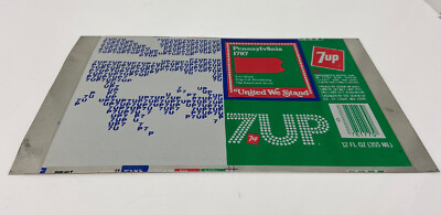Pennsylvania Unrolled Aluminium  7 UP  Dose 1959 Staaten - United We Stand