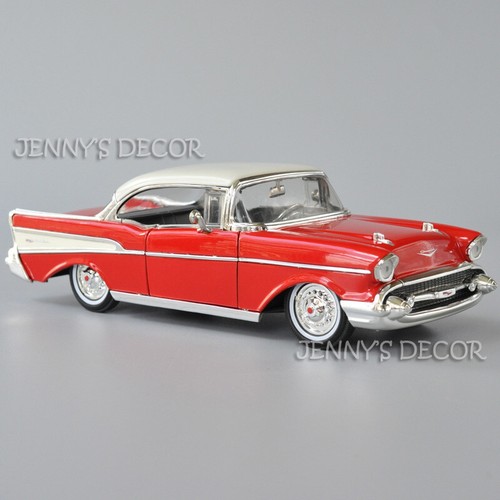 Réplica en miniatura Chevy Bel Air de metal fundido a escala 1:24 escala Jada 1957 modelo de automóvil de juguete - Imagen 13 de 16