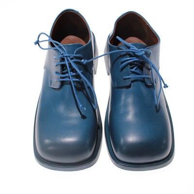 Marsell NWB Lace Up Leather Chunky Derby Shoes Size 37 US 7 Blue