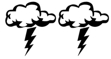 Storm Cloud Lightning Bolt TWO 5" Black Vinyl Decals Car Truck Windows Laptop