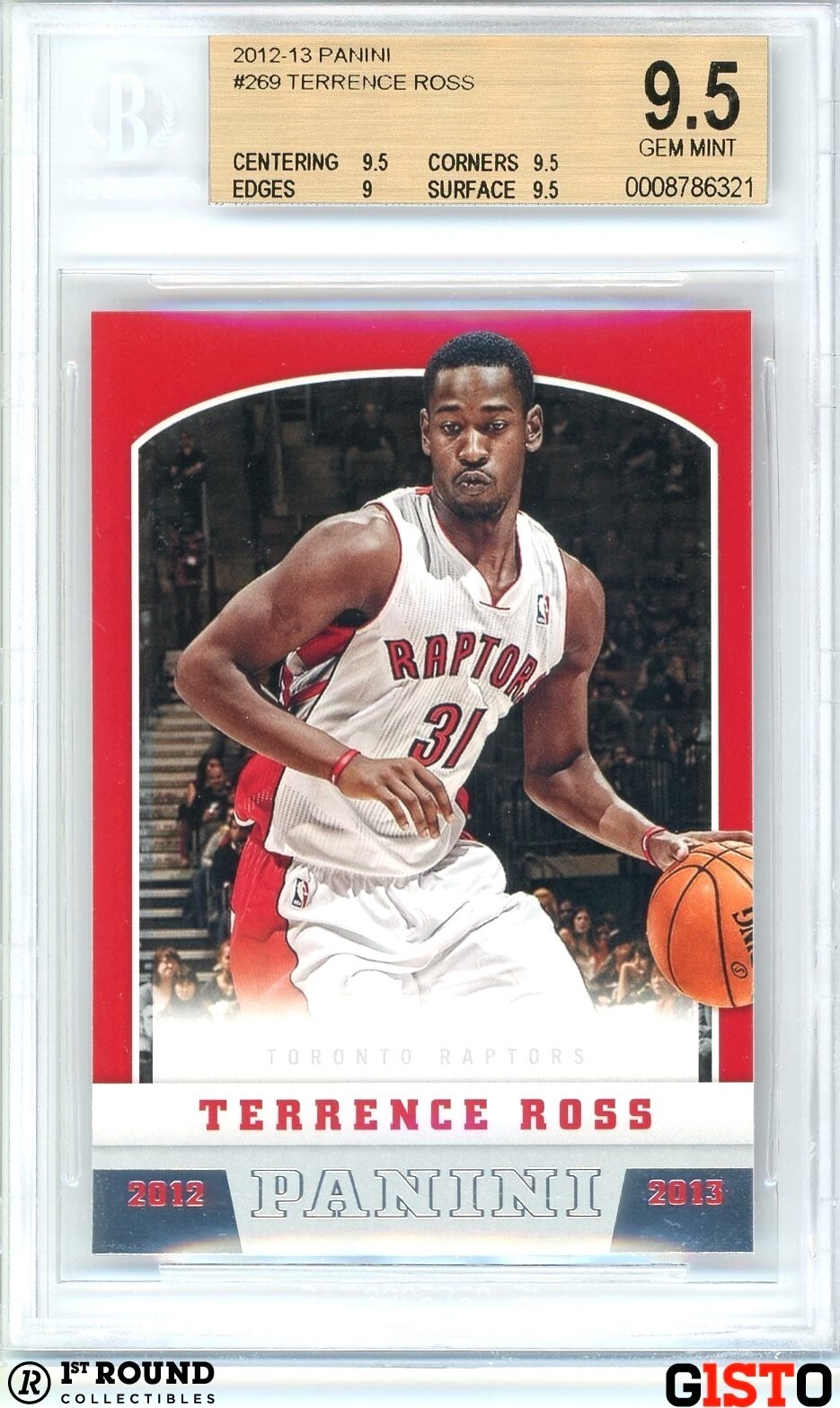 POP 1: Terrence Ross RC BGS 9.5: 2012-13 Panini Rookie Card Gisto #269
