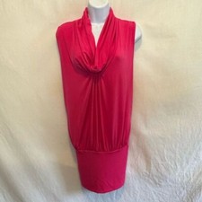 C-130 Express Pink Cowl neck Sleeveless Pullover MIDI Dress Size S