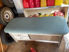 Winco Brewer Flat Table with Shelves and Drawers Oakworks Flat Table.