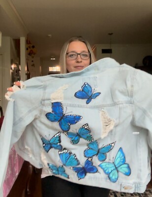 hand painted denim jacket one of a kind