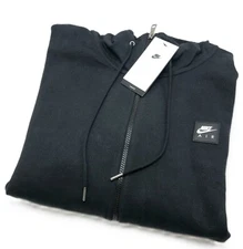 *NEW* Men NIKE AIR FULL-ZIP FLEECE HOODIE BLACK (HJ0636 010), Sz SM - 2XL 👍