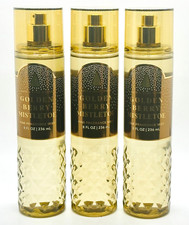 3-Pack Bath  Body Works GOLDEN BERRY MISTLETOE Fine Fragrance Mist Spray 8 oz
