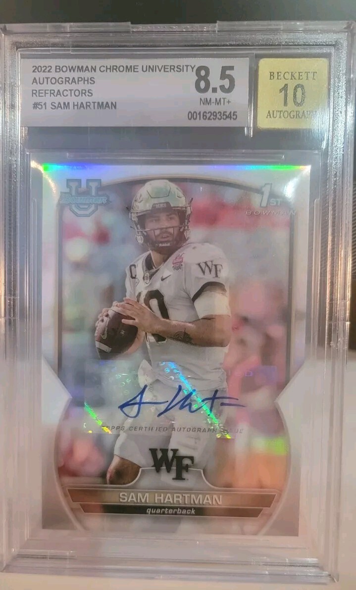 2022 Bowman Chrome University SAM HARTMAN AUTO