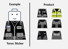 (TF) cuerpo torso pegatina/swat policía CIA minifigura ejército de Estados Unidos se adapta a Lego