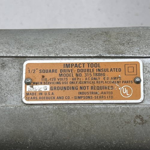 Vintage Craftsman USA Electric 1/2 Inch Square Drive 120v 4.0 Amps American Made - Picture 10 of 15