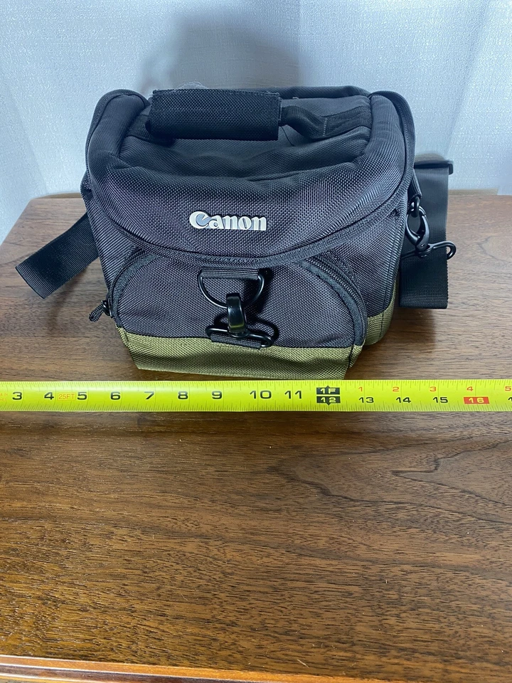 Bolso para gadget para cámara Canon 100 EG correa para el hombro y cinturón negro verde oliva Foto 2 de 4