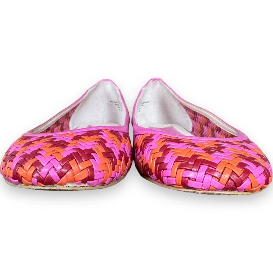 Boutique 9 Rosa Naranja Rojo Espiga Tejido Ballet Pisos Mujer’s Talla 9.5 Foto 3 de 4