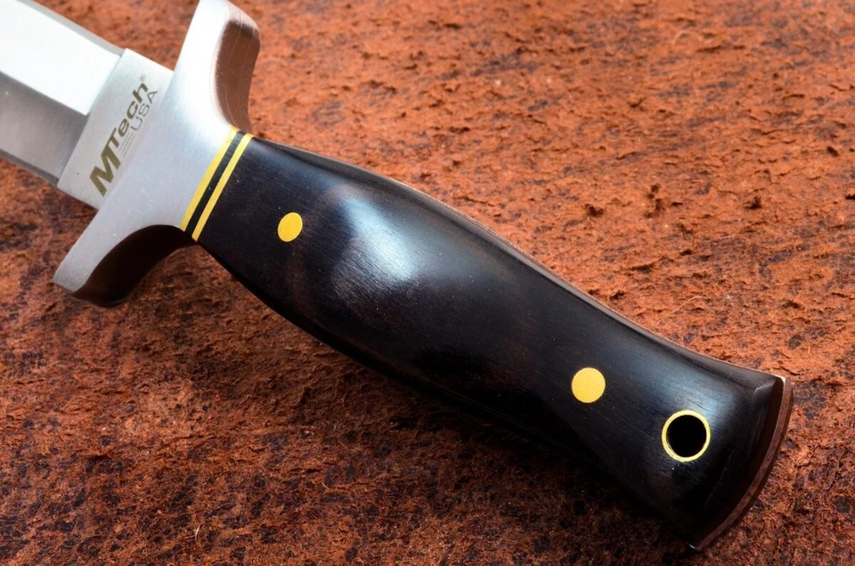 MTech 9” Tactical Titanium Boot Dagger Knife w/Hardwood Handle & Black Sheath - Image 3 of 4