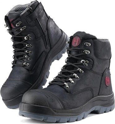 Composite Toe Zipper Crazy Horse Leather 6'' Boots Static Dissipative Breathable
