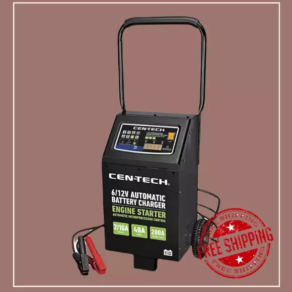 2/10/40/200 Amp, 6/12V Automatic Battery Charger with Engine Jump Start ...