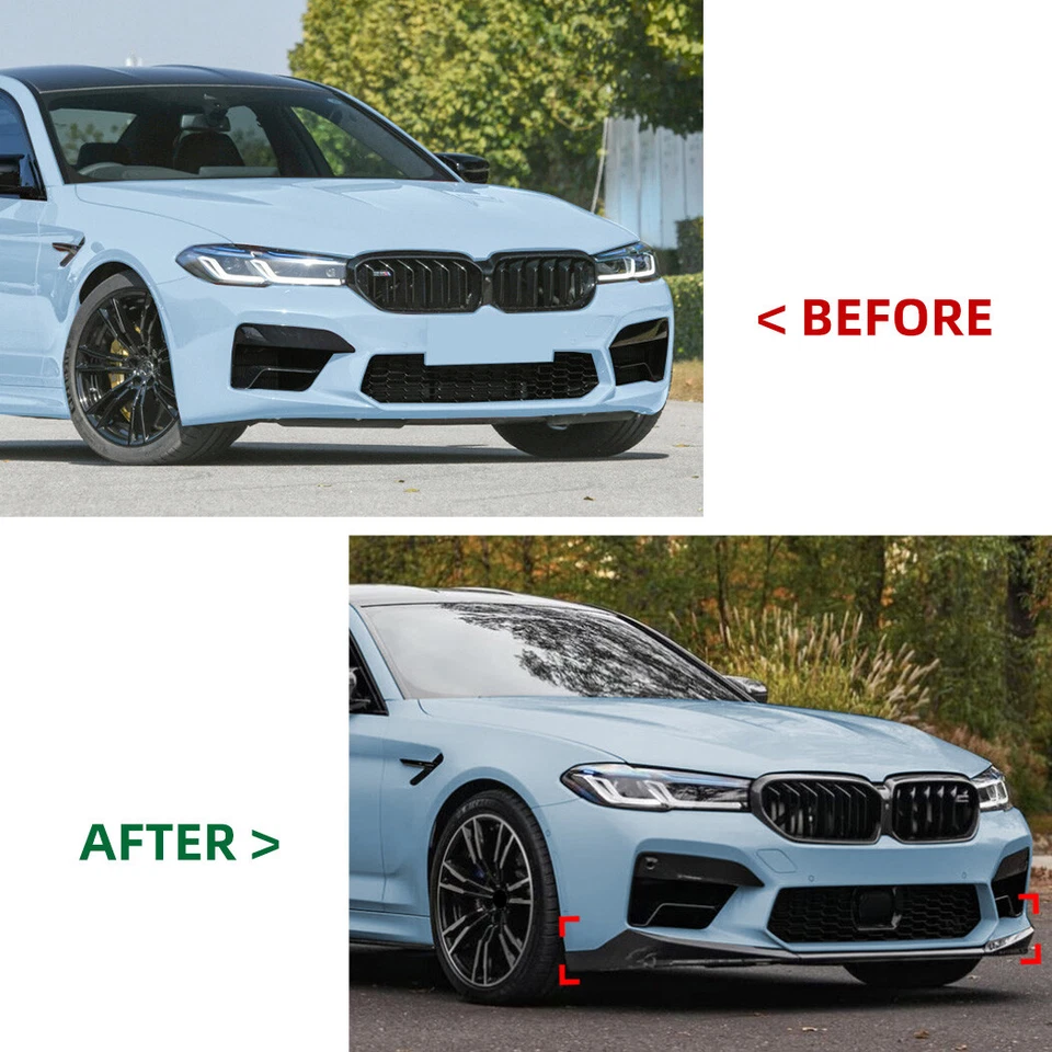Performance Style Gloss Black Front Bumper Lip Kit For 2021-2024 BMW F90 M5 LCI - Image 2 of 4