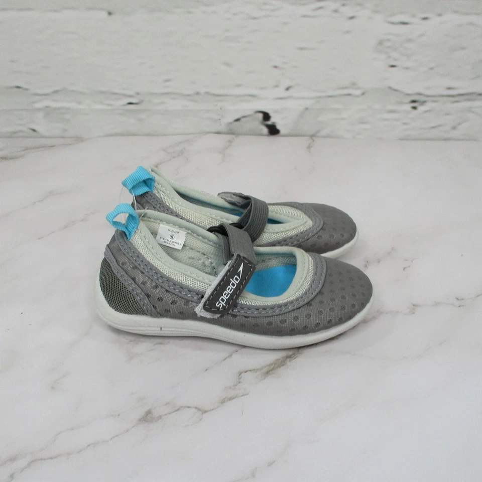 Speedo Bebé Niño Niña Talla Pequeña (5/6) Mary Janes Zapatos Deportivos Agua Gris NUEVO Foto 2 de 4