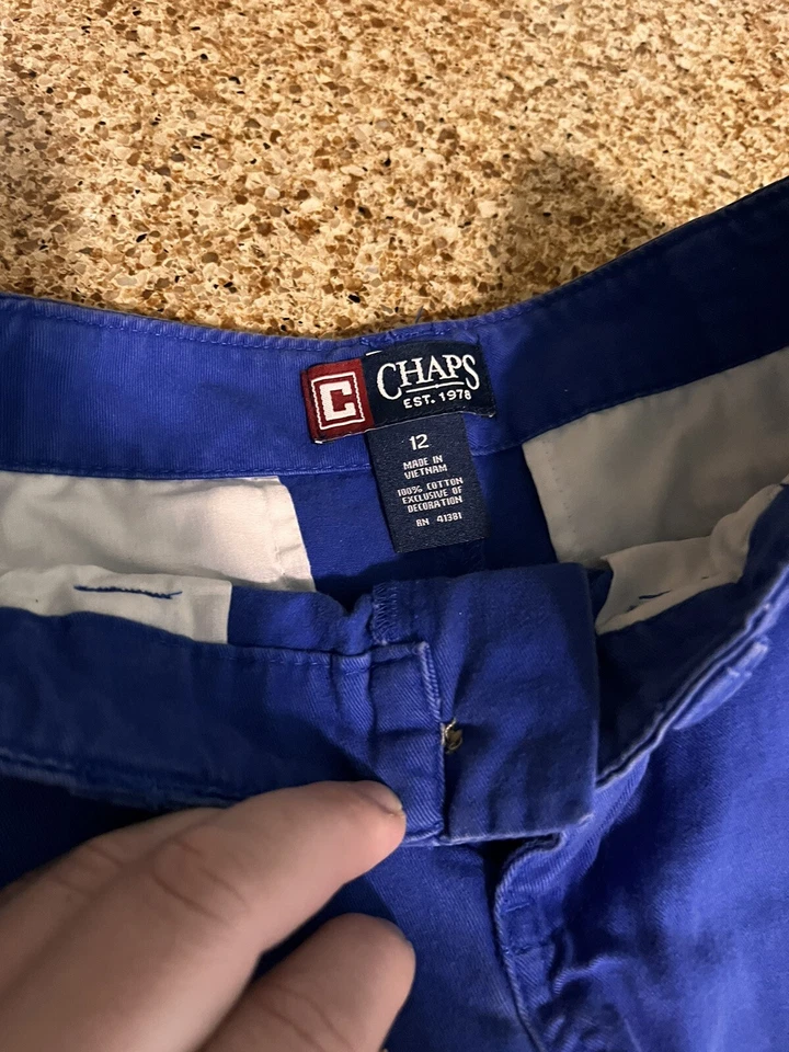 批量 2 件 男孩 Chaps Chino 短裤 尺寸 12 蓝色 橙色 — 第 3/4 张图片