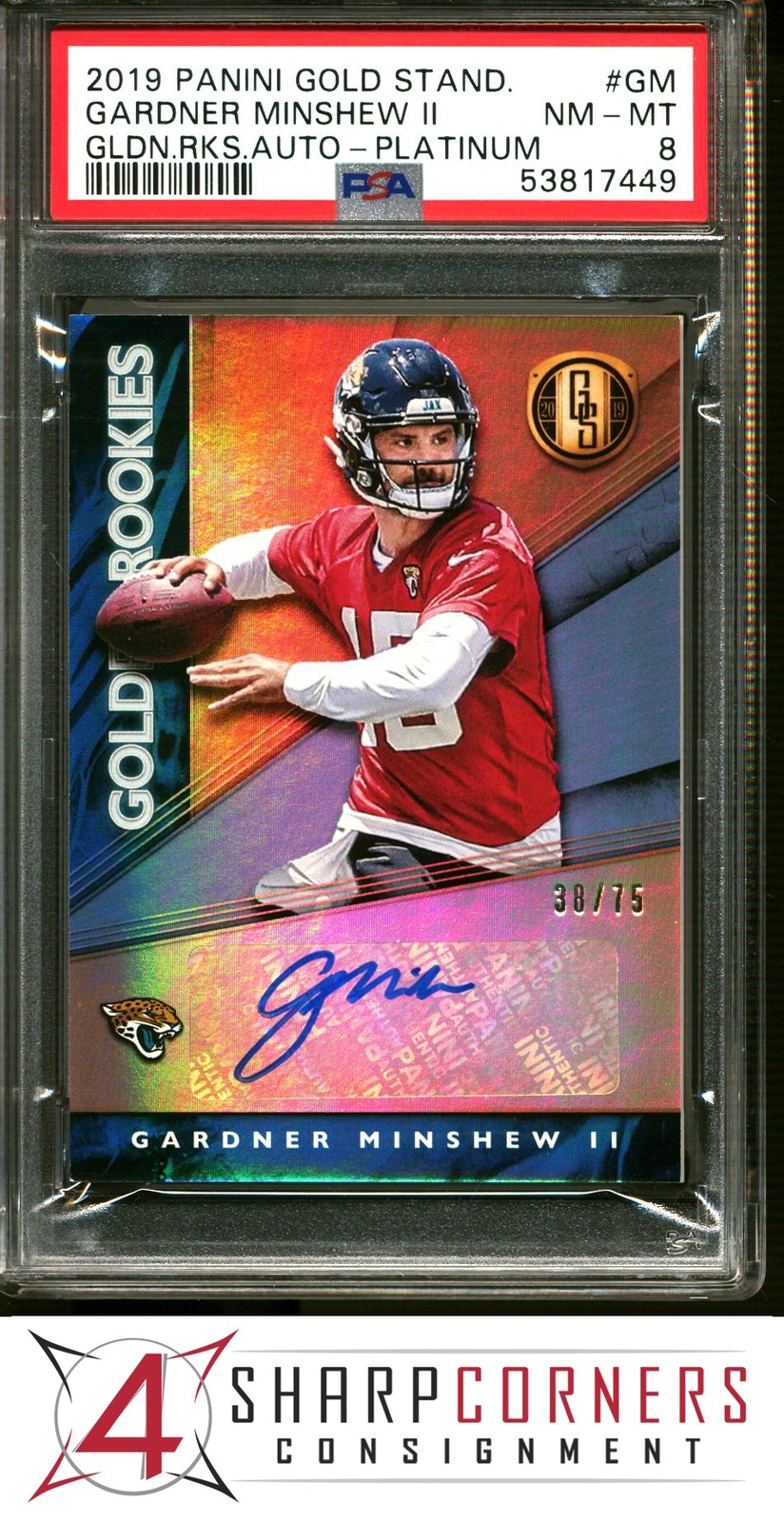 Gardner Minshew II Panini Gold Standard Golden Rookies Autographs #GM Platinum