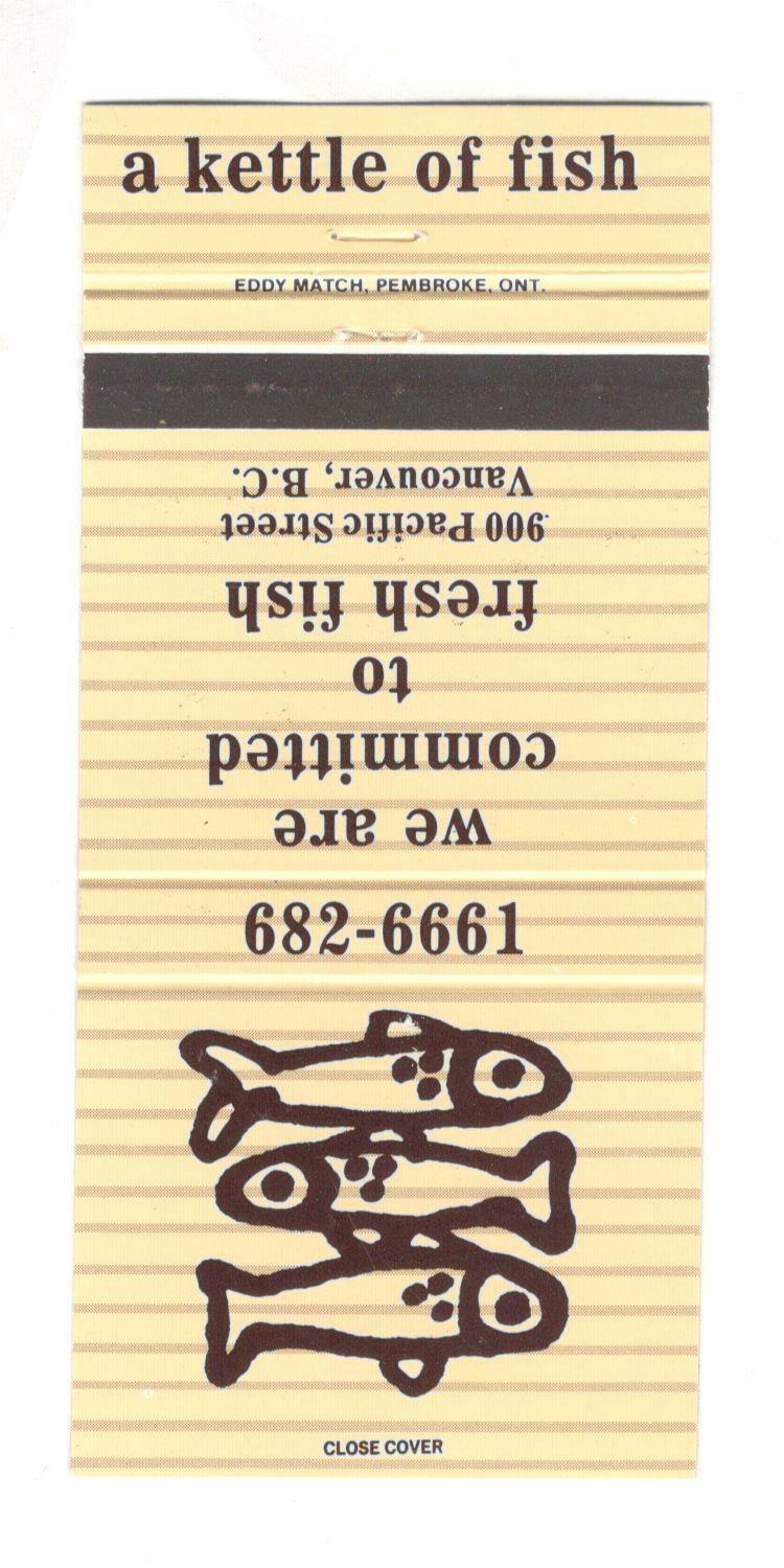 A Kettle Of Fish Vancouver British Columbia Canada Vintage Matchbook